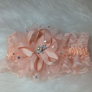 Peach Lace Kids Headband